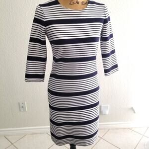 BANANA Republic blue and white stripe midi dress size 2‎ excellent cond